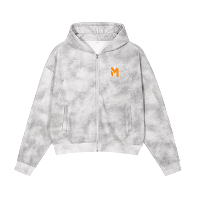 MADAST-M-Dirty Washed Zip-Up Fleece Hoodie