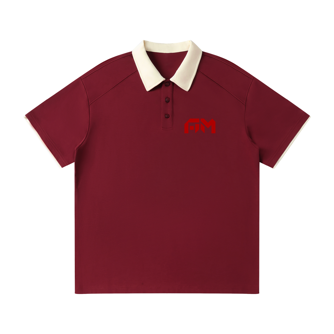 Contrast Collar Raglan Polo Shirt