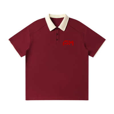 Contrast Collar Raglan Polo Shirt