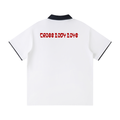CROSS BODY BOYS-CBB-Contrast Collar Raglan Polo Shirt