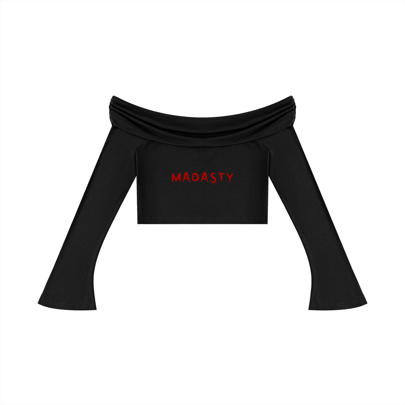 Women's Off-the-Shoulder Bell Sleeve Crop T-Shirt