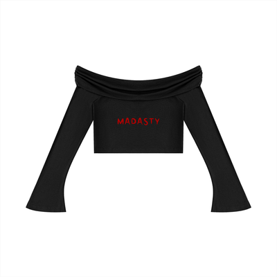 Women's Off-the-Shoulder Bell Sleeve Crop T-Shirt