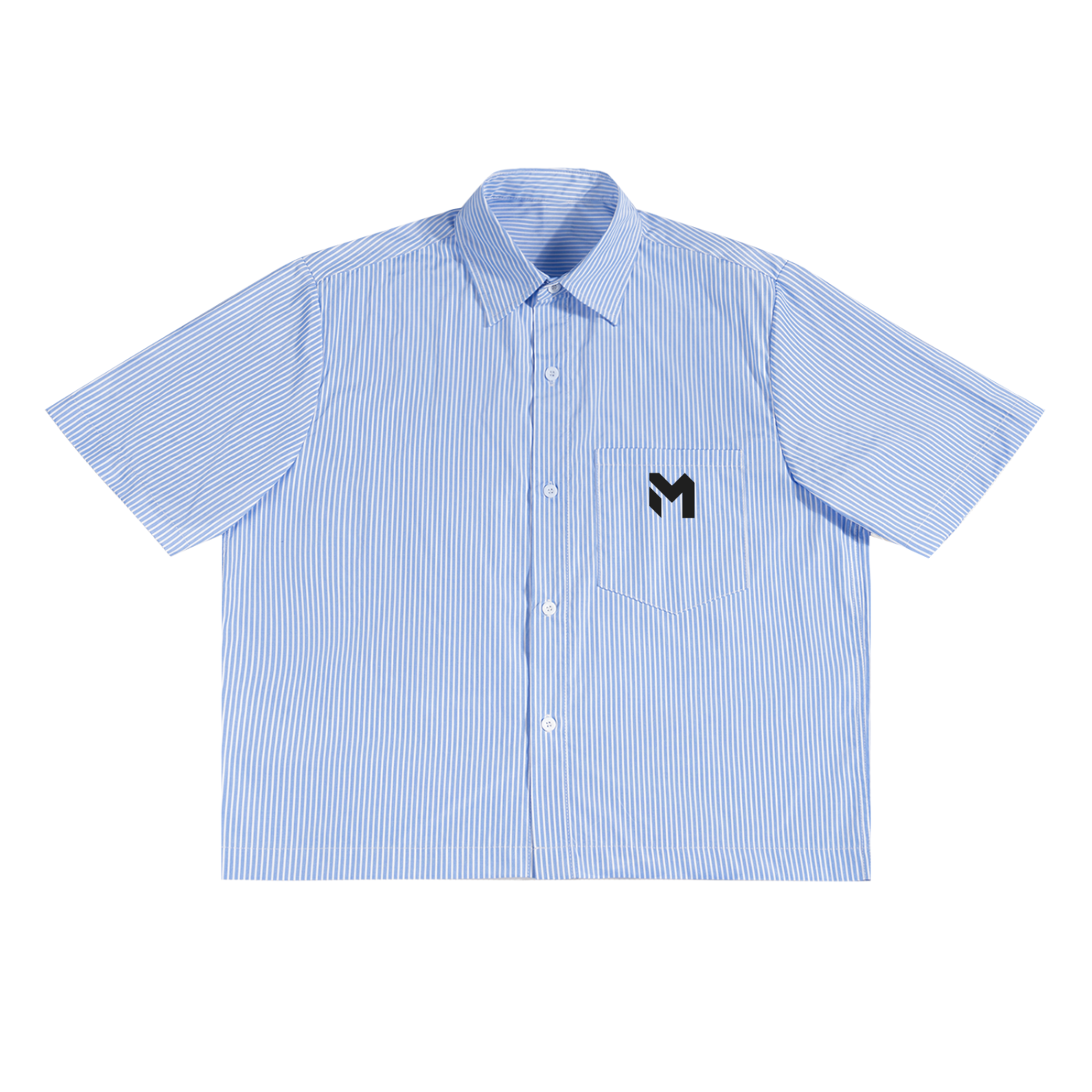 MADASTY-M-Oversized Vertical Stripe Boxy Shirt