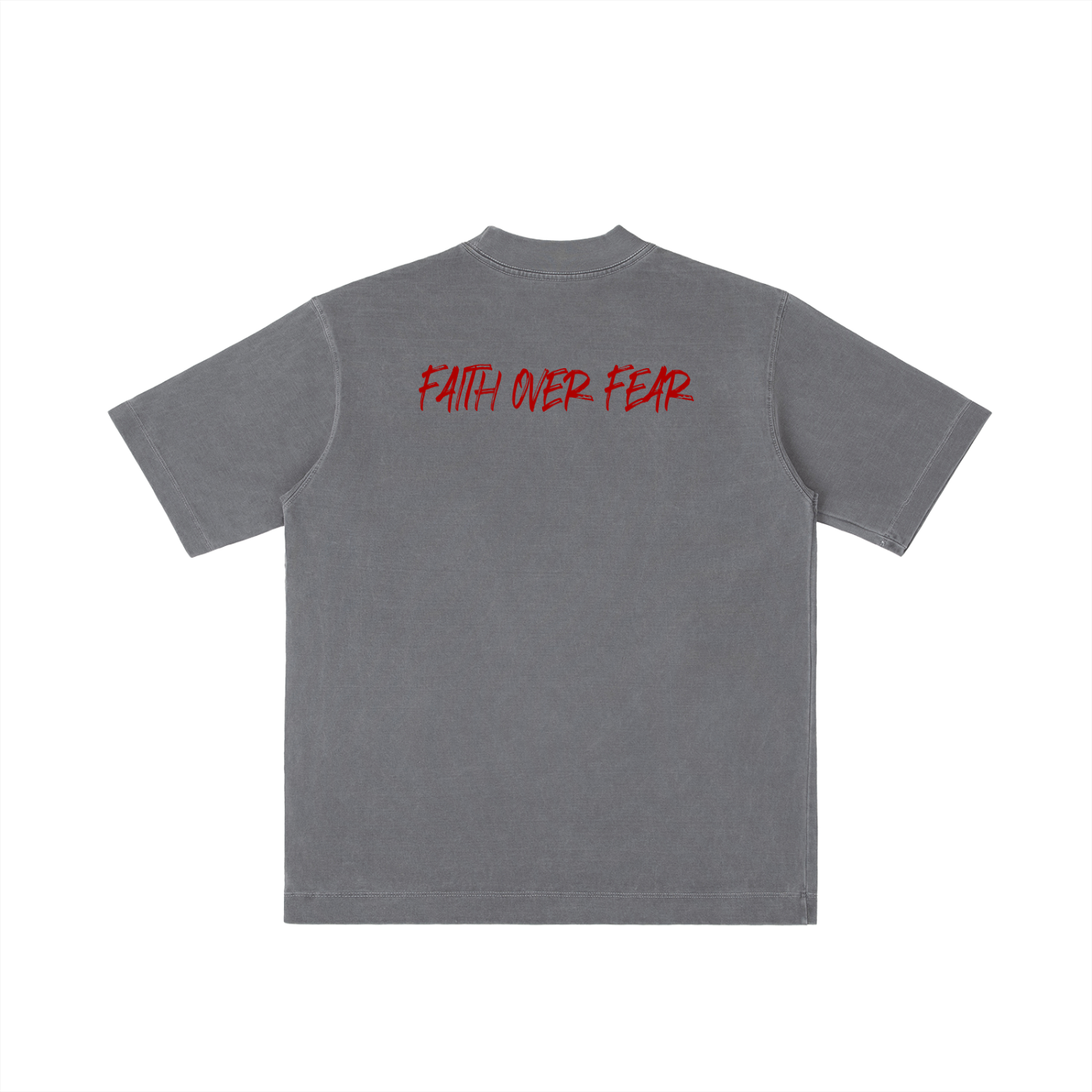 FAITH OVER FEAR-M- Vintage Wash Drop Shoulder T-shirt