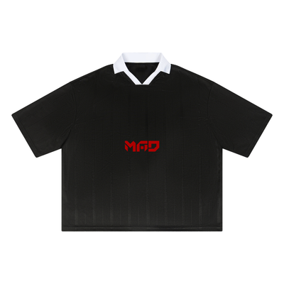 MAD -BLESSED Unisex Striped Boxy Soccer Jersey
