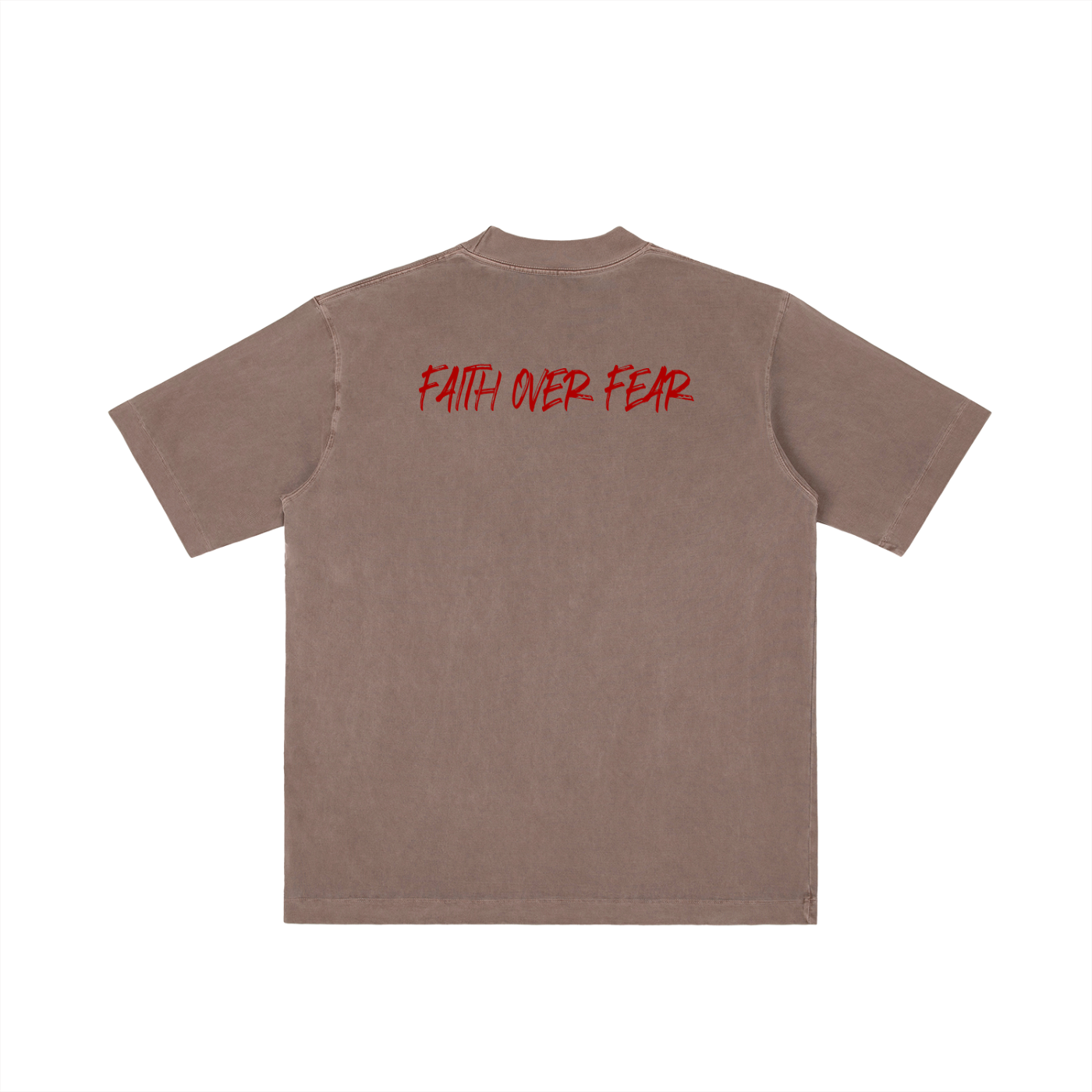 FAITH OVER FEAR-M- Vintage Wash Drop Shoulder T-shirt