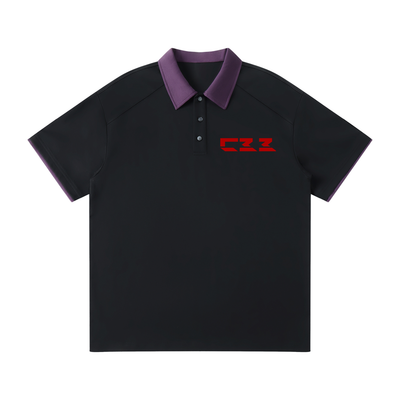 CROSS BODY BOYS-CBB-Contrast Collar Raglan Polo Shirt