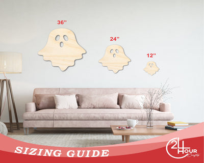 Unfinished Sheet Ghost Shape | Halloween Craft Cutout | up to 46" DIY