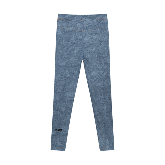 MAD-Women's Faux Denim Zip-Fly Leggings