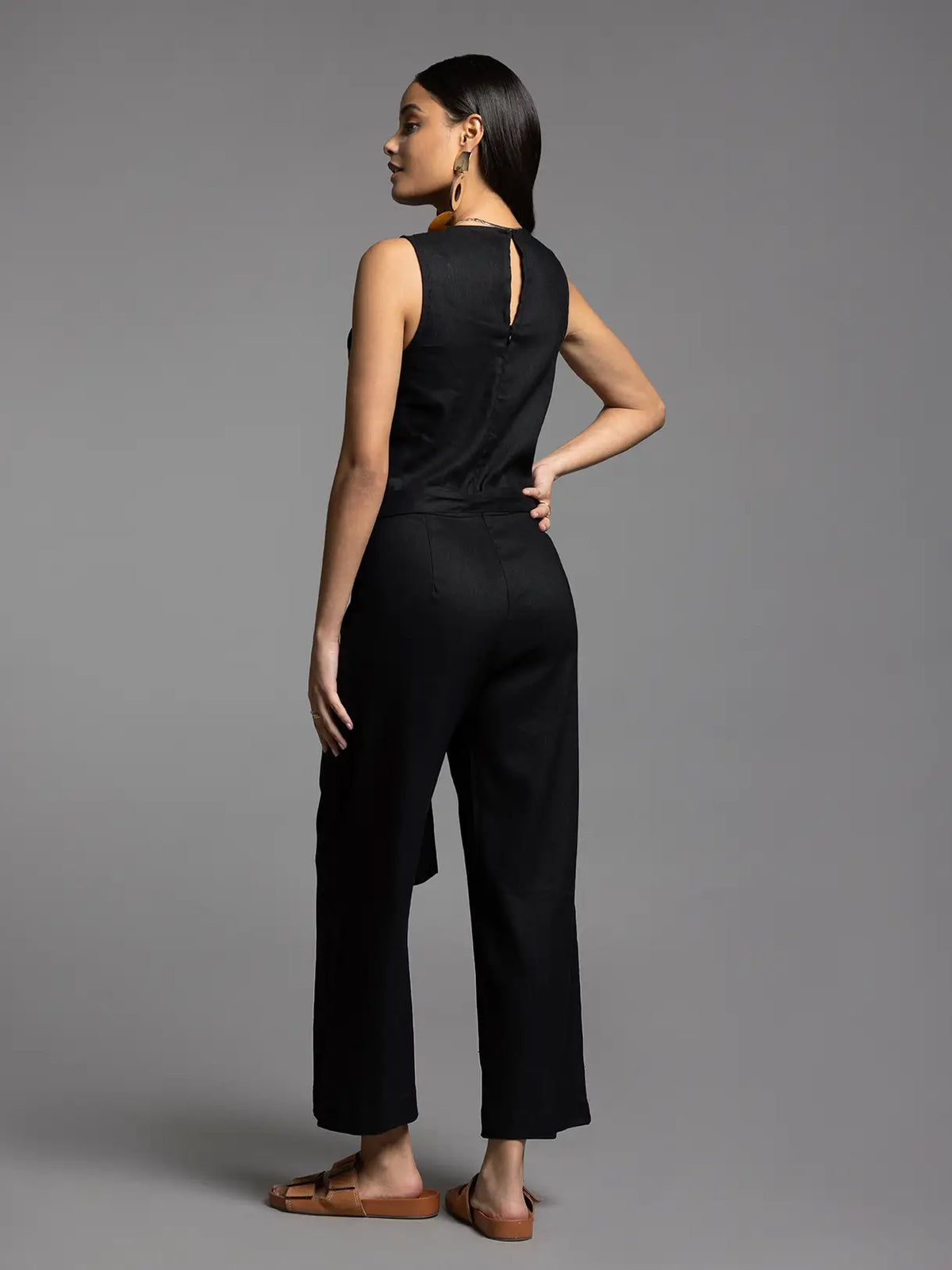 Tie Waist Sleeveless Jumpsuit - Uptown Jumpsuit