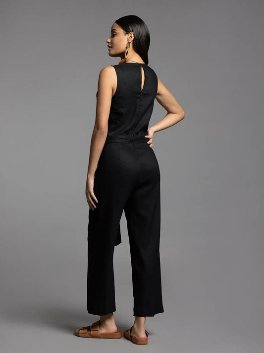 Tie Waist Sleeveless Jumpsuit - Uptown Jumpsuit
