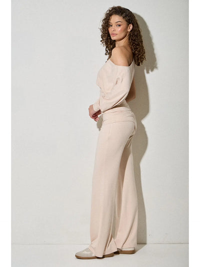 One-Shoulder Drape Top & Pants lounge Set