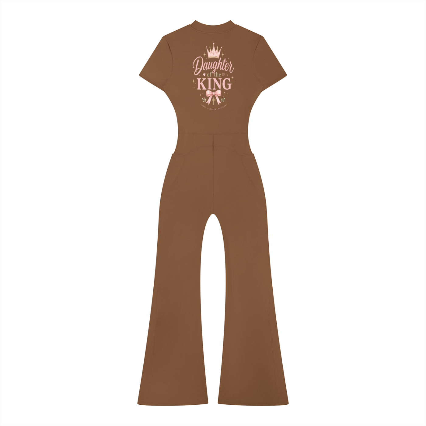 DAUGHTER OF THE KING-Women’s Tight Flared Leg Quarter-Zip Jumpsuit