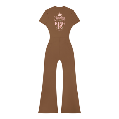 DAUGHTER OF THE KING-Women’s Tight Flared Leg Quarter-Zip Jumpsuit