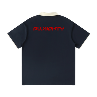 Contrast Collar Raglan Polo Shirt