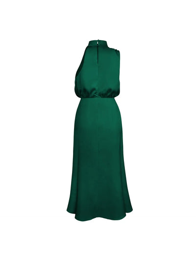 Sleeveless Satin Midi Dress