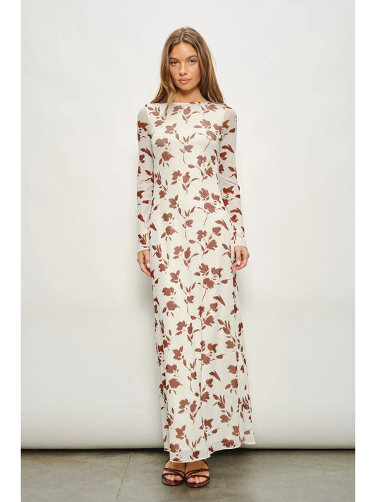 Odele Floral Mesh Maxi Dress