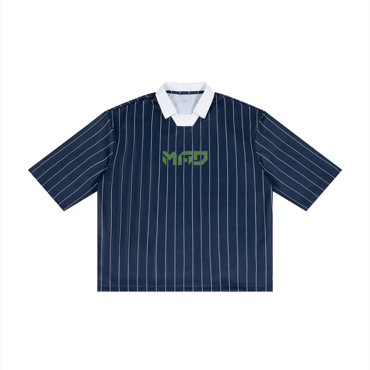 MADASTY-MAD-Unisex Pinstripe Collared Soccer Jersey