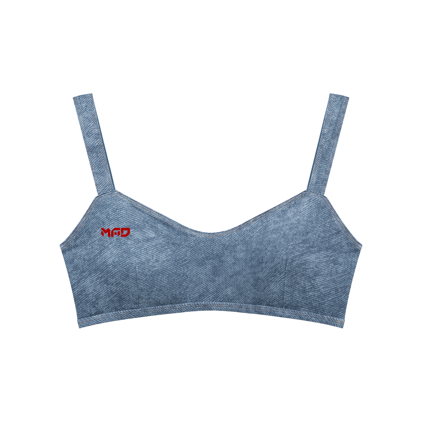 MAD-Women's Faux Denim Sports Bra
