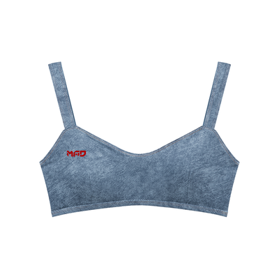MAD-Women's Faux Denim Sports Bra