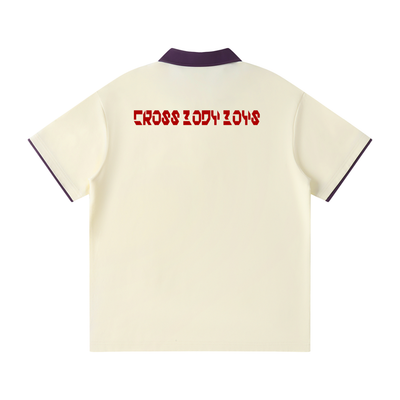 CROSS BODY BOYS-CBB-Contrast Collar Raglan Polo Shirt