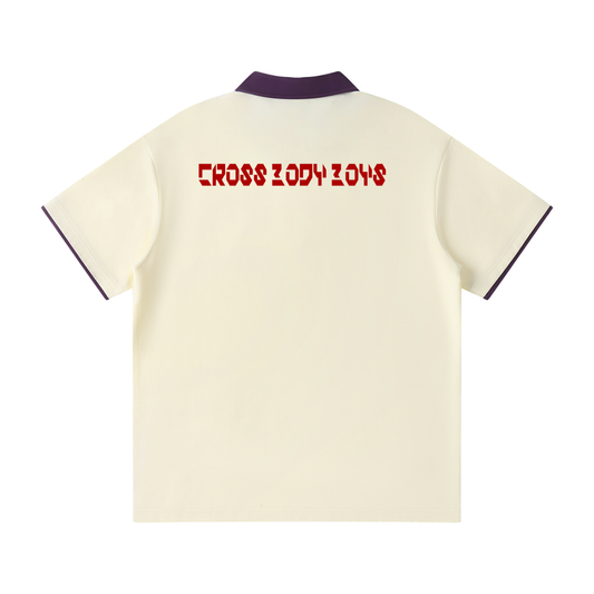 CROSS BODY BOYS-CBB-Contrast Collar Raglan Polo Shirt