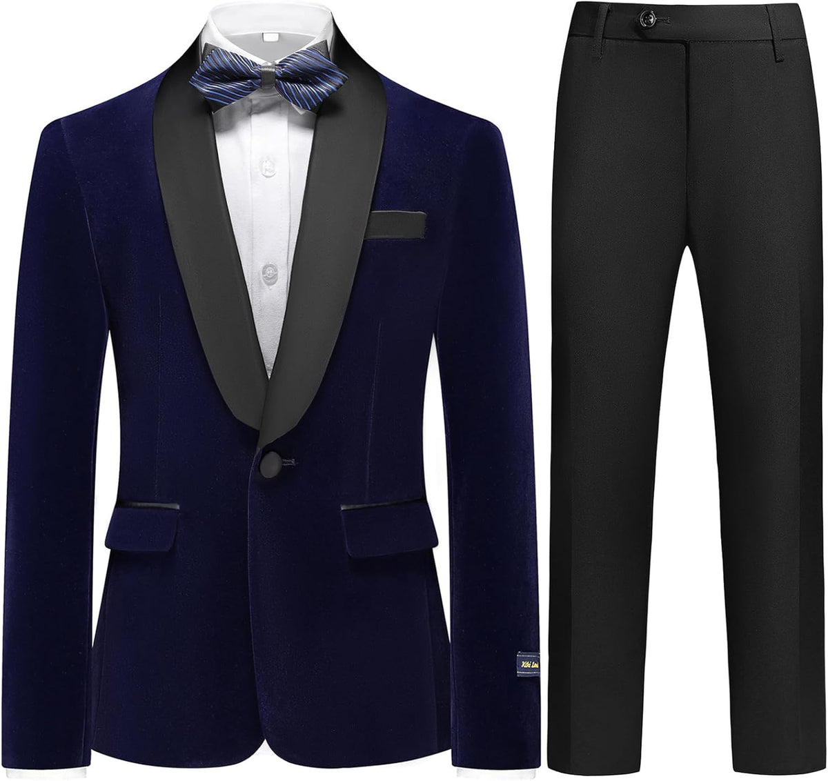 Boys Velvet Suits Slim Fit Tuxedo 2 Piece Kids Blazer Jacket Pants Formal Sizes 4-20 Fashion Ring Bearer Outfit for Wedding
