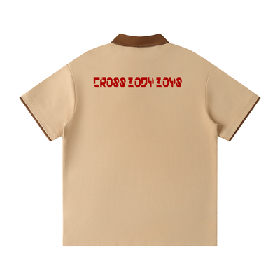 CROSS BODY BOYS-CBB-Contrast Collar Raglan Polo Shirt