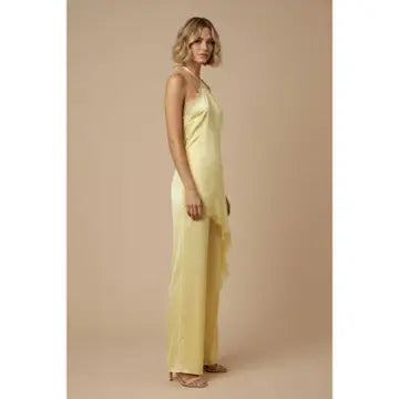 Satin Lace Halter Jumpsuit