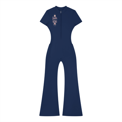 DAUGHTER OF THE KING-Women’s Tight Flared Leg Quarter-Zip Jumpsuit