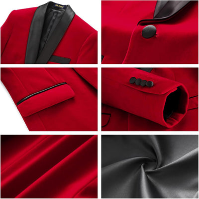 Boys Velvet Suits Slim Fit Tuxedo 2 Piece Kids Blazer Jacket Pants Formal Sizes 4-20 Fashion Ring Bearer Outfit for Wedding