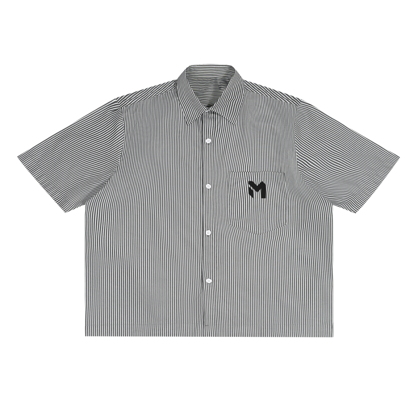 MADASTY-M-Oversized Vertical Stripe Boxy Shirt
