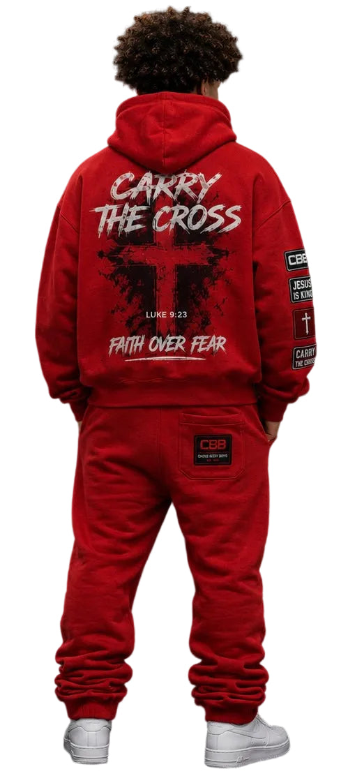 CROSS BODY BOYS-exclusive fleece set embroidery patch -FAITH OVER FEAR