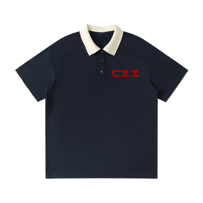 CROSS BODY BOYS-CBB-Contrast Collar Raglan Polo Shirt
