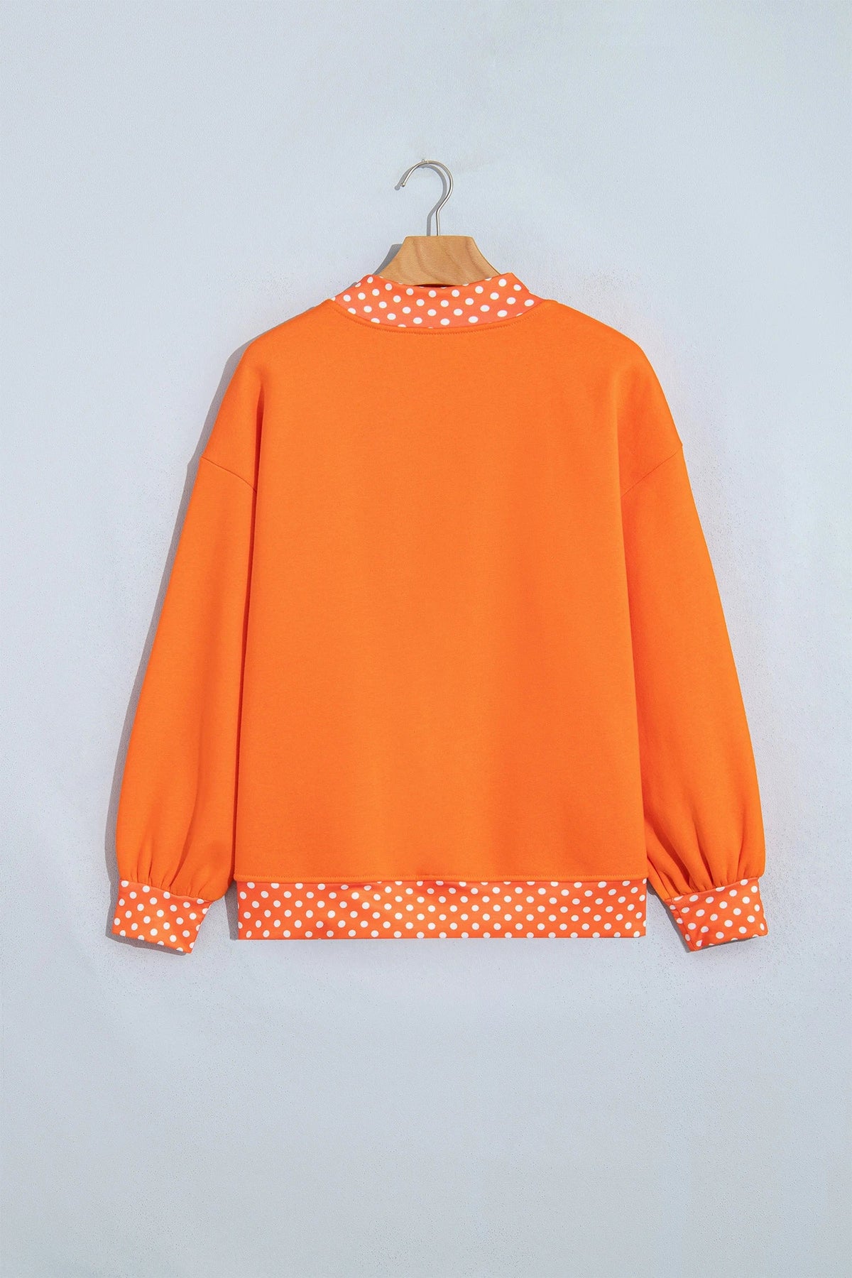 Halloween Boo Polka Dot Patch Mock Neck Sweatshirt