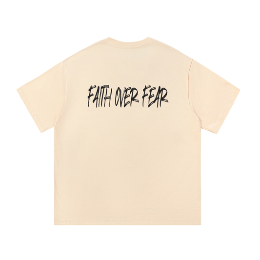 MADASTY-M-FAITH OVER FEAR-Essential Cotton T-Shirt
