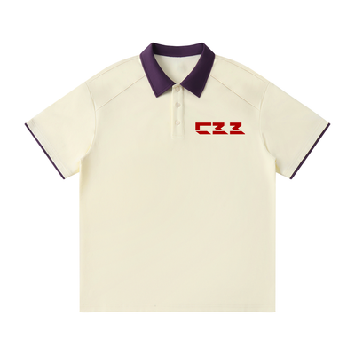 CROSS BODY BOYS-CBB-Contrast Collar Raglan Polo Shirt
