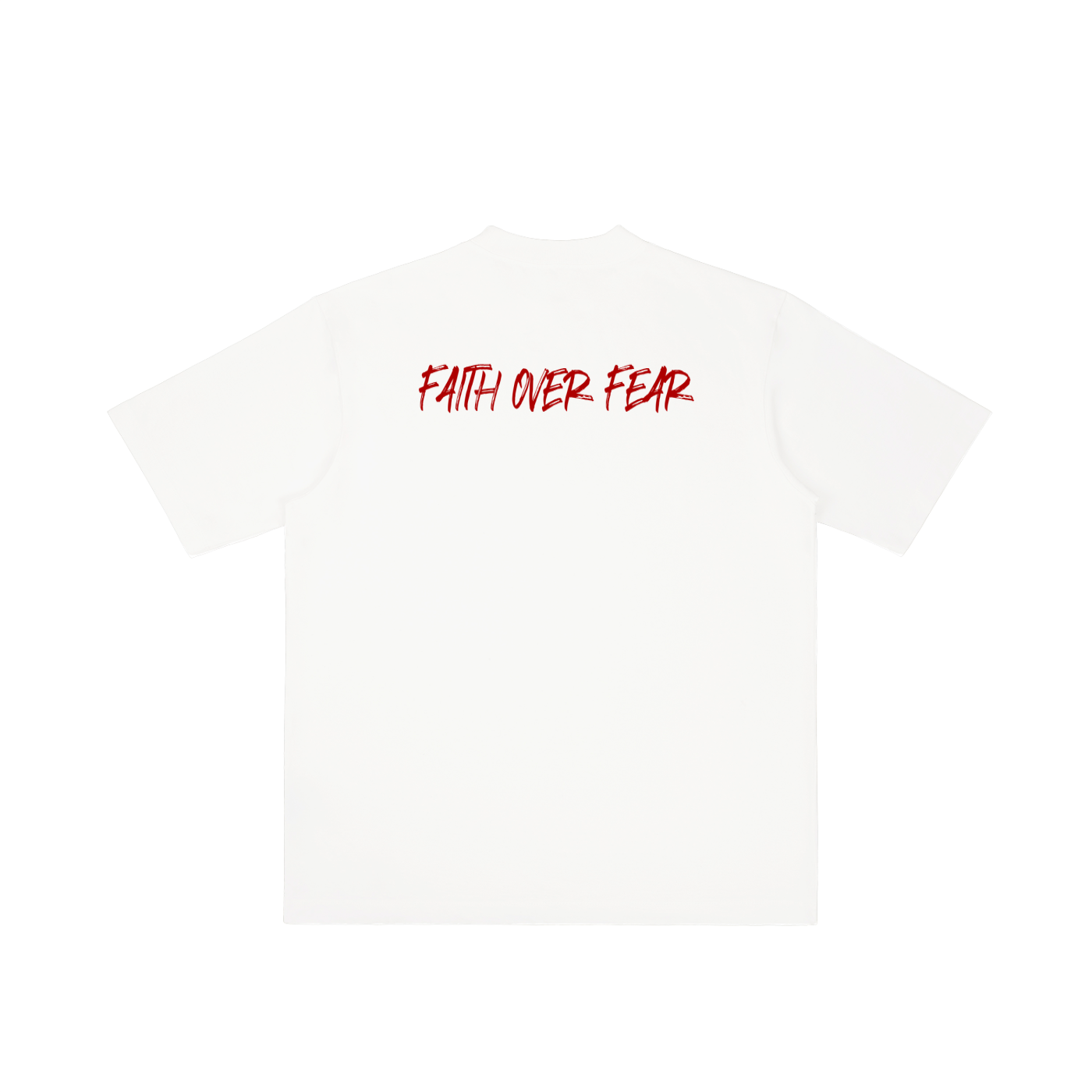FAITH OVER FEAR-M- Vintage Wash Drop Shoulder T-shirt
