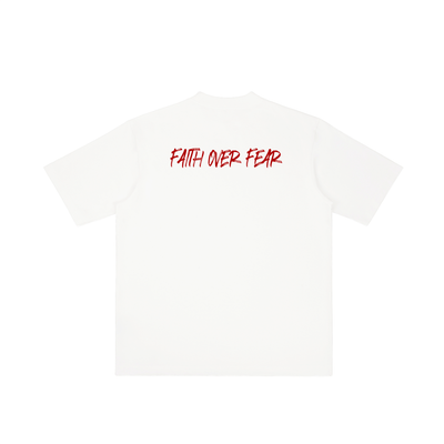 FAITH OVER FEAR-M- Vintage Wash Drop Shoulder T-shirt