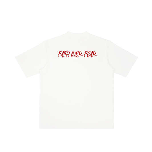 FAITH OVER FEAR-M- Vintage Wash Drop Shoulder T-shirt