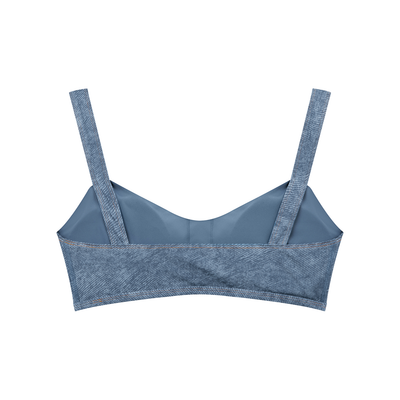 MAD-Women's Faux Denim Sports Bra