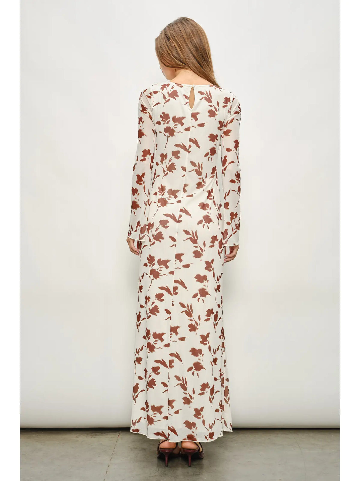 Odele Floral Mesh Maxi Dress