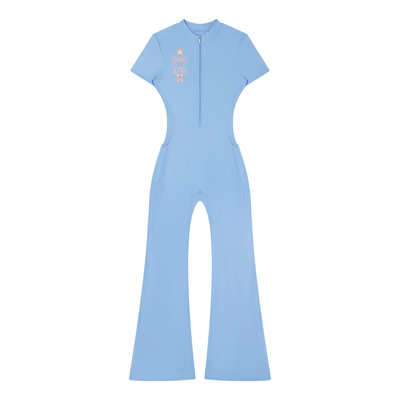 DAUGHTER OF THE KING-Women’s Tight Flared Leg Quarter-Zip Jumpsuit