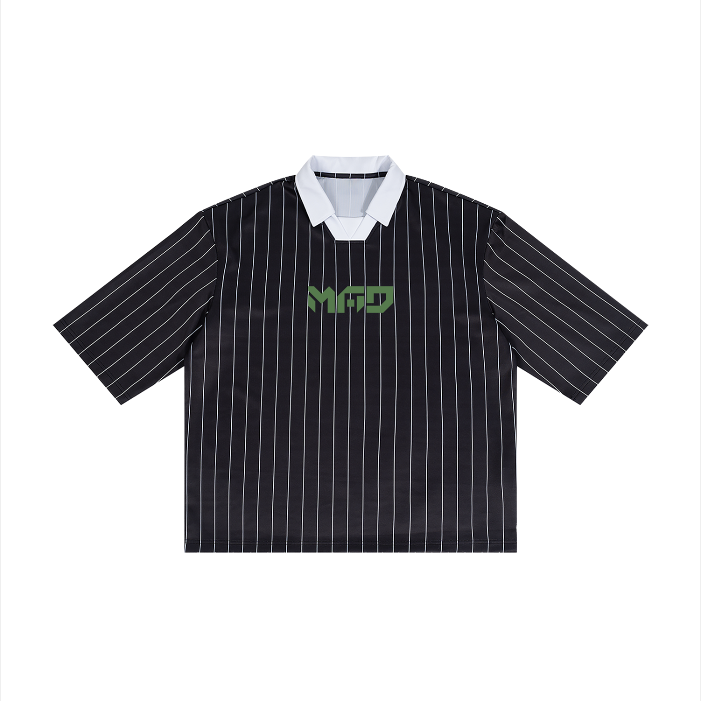 MADASTY-MAD-Unisex Pinstripe Collared Soccer Jersey