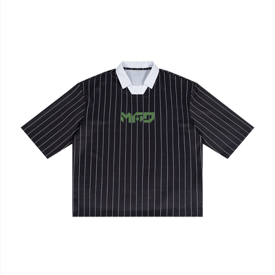 MADASTY-MAD-Unisex Pinstripe Collared Soccer Jersey