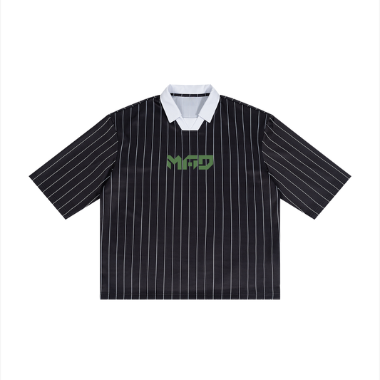 MADASTY-MAD-Unisex Pinstripe Collared Soccer Jersey