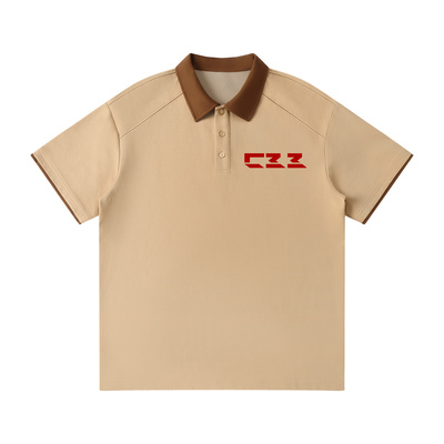 CROSS BODY BOYS-CBB-Contrast Collar Raglan Polo Shirt