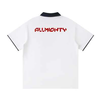Contrast Collar Raglan Polo Shirt