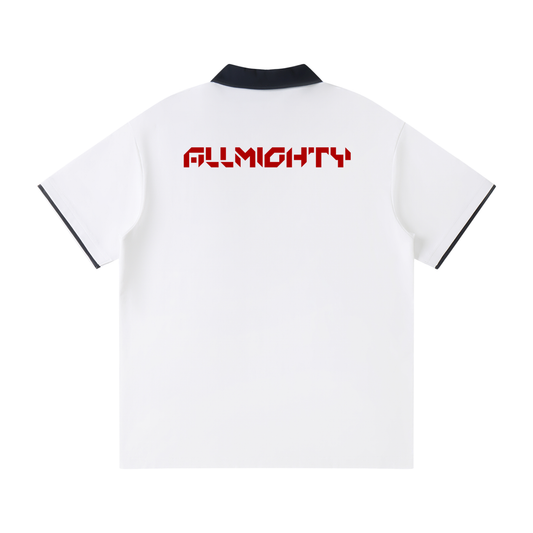 Contrast Collar Raglan Polo Shirt