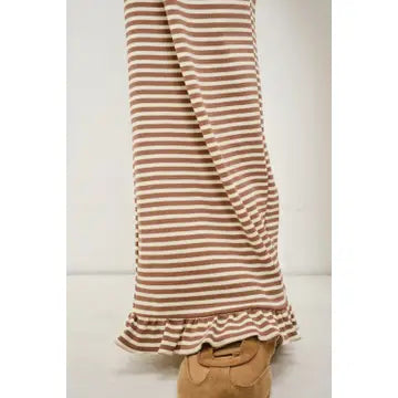 Striped Lounge Pants with Ruffle